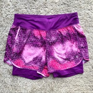 Danskin Now Running Shorts Layered Design